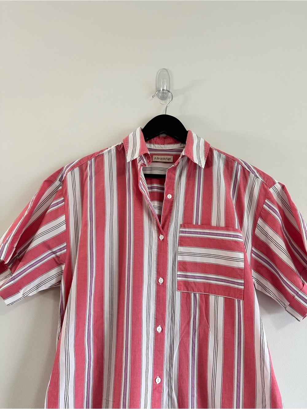 A Bronze Age Bruno Shirt Dress Size XS Watermelon Stripe - Picture 8 of 10